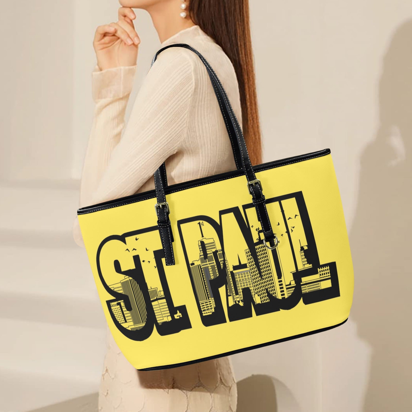 Copy of Copy of Copy of Copy of Joe Peezy Wear LLC (6) Leather Tote Bag-Large (Front&Back Printing) (1651)