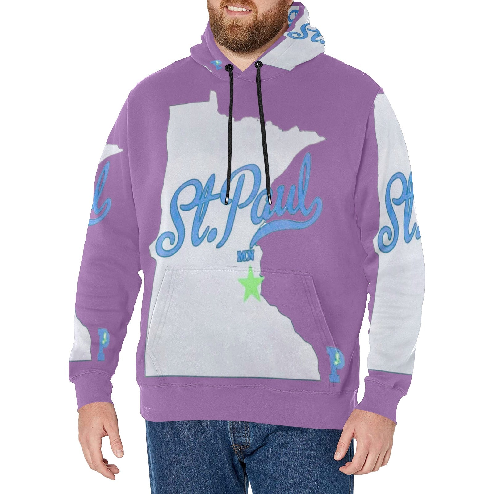 Copy of Copy of Copy of Copy of Joe Peezy Wear LLC (2) Men's Long Sleeve Fleece Hoodie (Model H55)