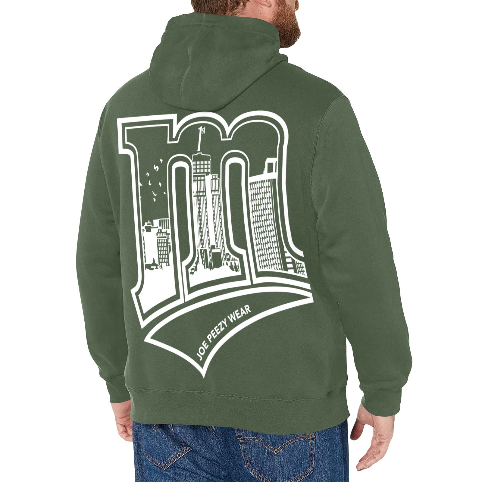 Copy of Copy of Copy of Copy of Joe Peezy Wear LLC (2) Men's Long Sleeve Fleece Hoodie (Model H55)