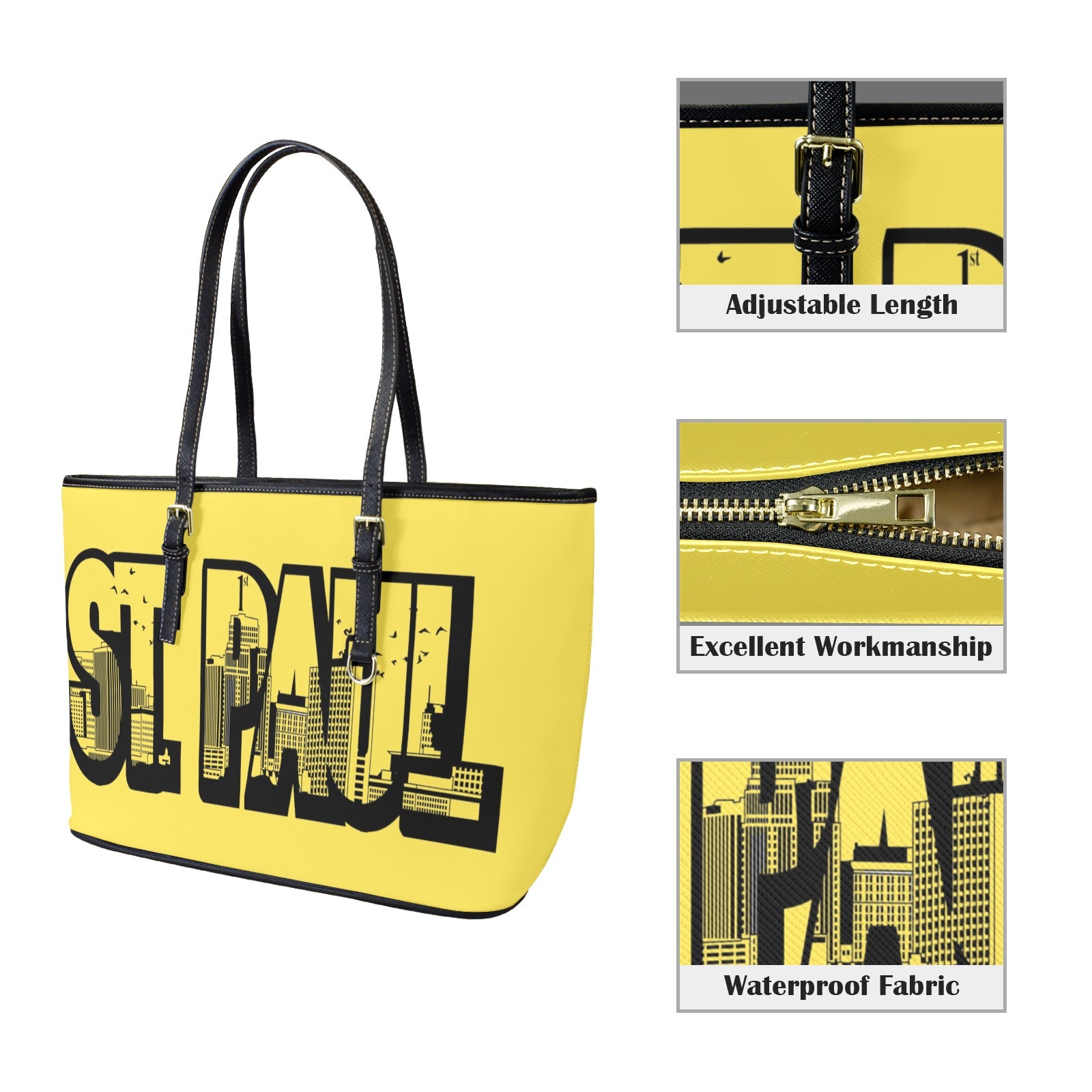 Copy of Copy of Copy of Copy of Joe Peezy Wear LLC (6) Leather Tote Bag-Large (Front&Back Printing) (1651)