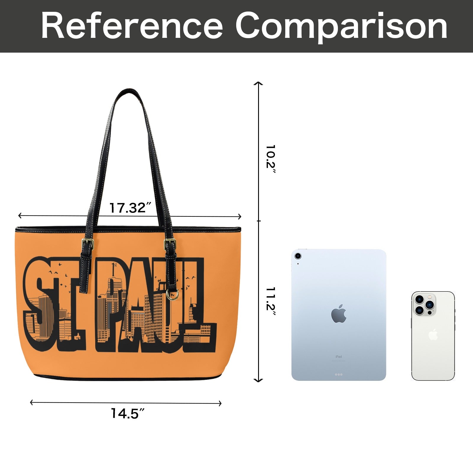 Copy of Copy of Copy of Copy of Joe Peezy Wear LLC (6) Leather Tote Bag-Large (Front&Back Printing) (1651)