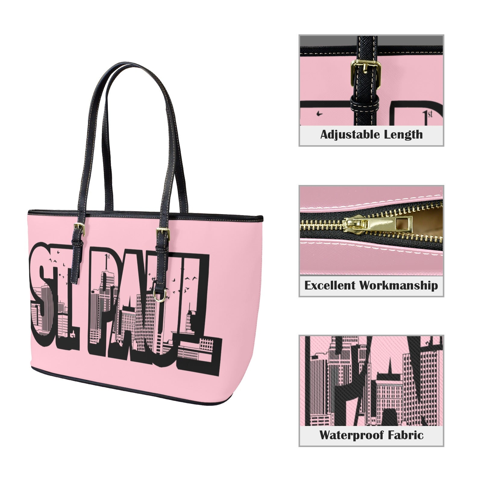 Copy of Copy of Copy of Copy of Joe Peezy Wear LLC (6) Leather Tote Bag-Large (Front&Back Printing) (1651)