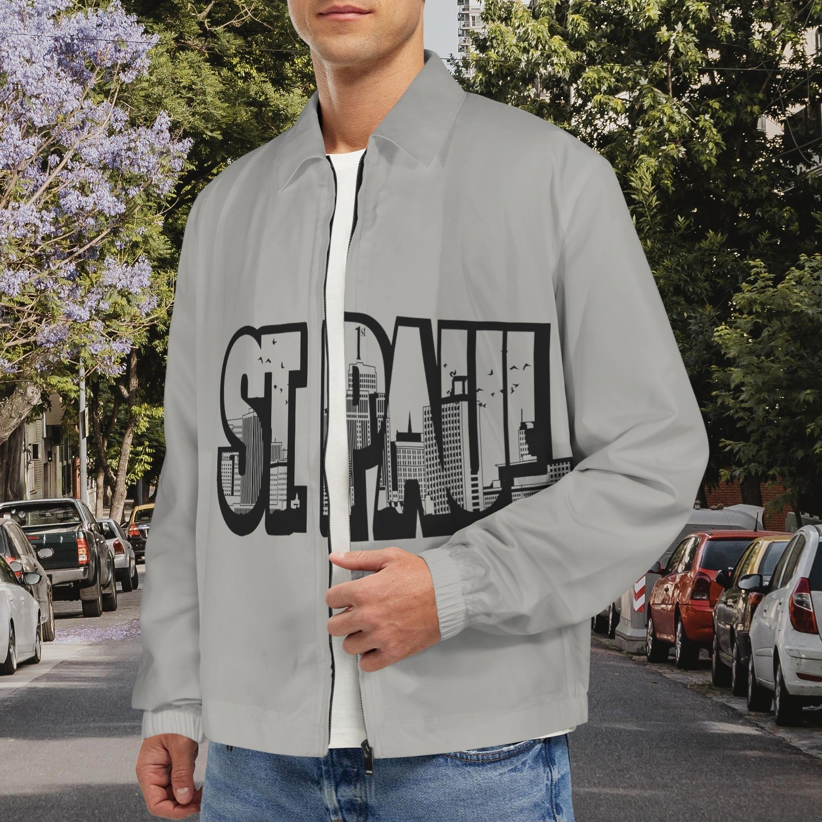 Joe Peezy Wear LLC (STP) Men's Turn-Down Collar Jacket (Model H68)