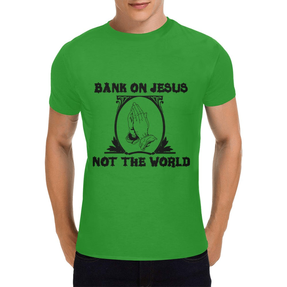 Joe Peezy Wear LLC (BANK ON JESUS) Men's T-Shirt in USA Size (Front Printing Only)