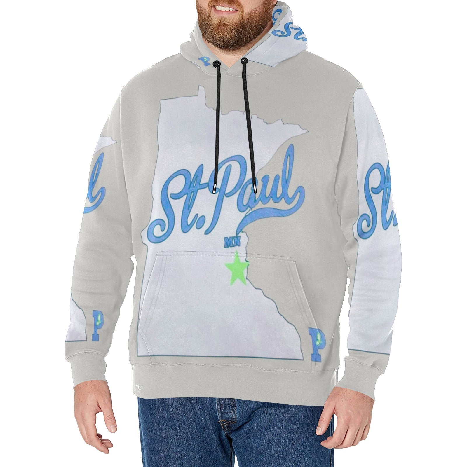 Copy of Copy of Copy of Copy of Joe Peezy Wear LLC (2) Men's Long Sleeve Fleece Hoodie (Model H55)