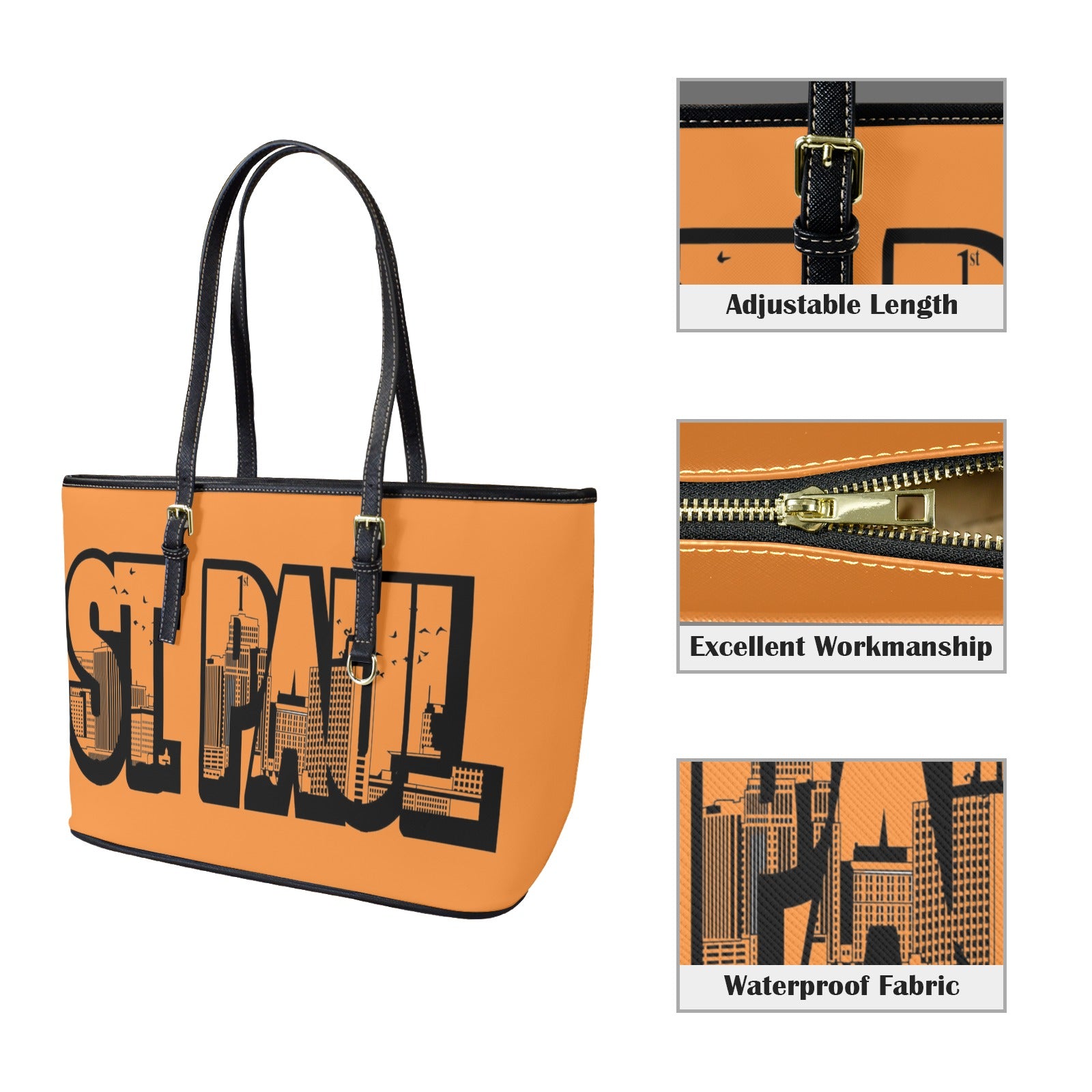 Copy of Copy of Copy of Copy of Joe Peezy Wear LLC (6) Leather Tote Bag-Large (Front&Back Printing) (1651)