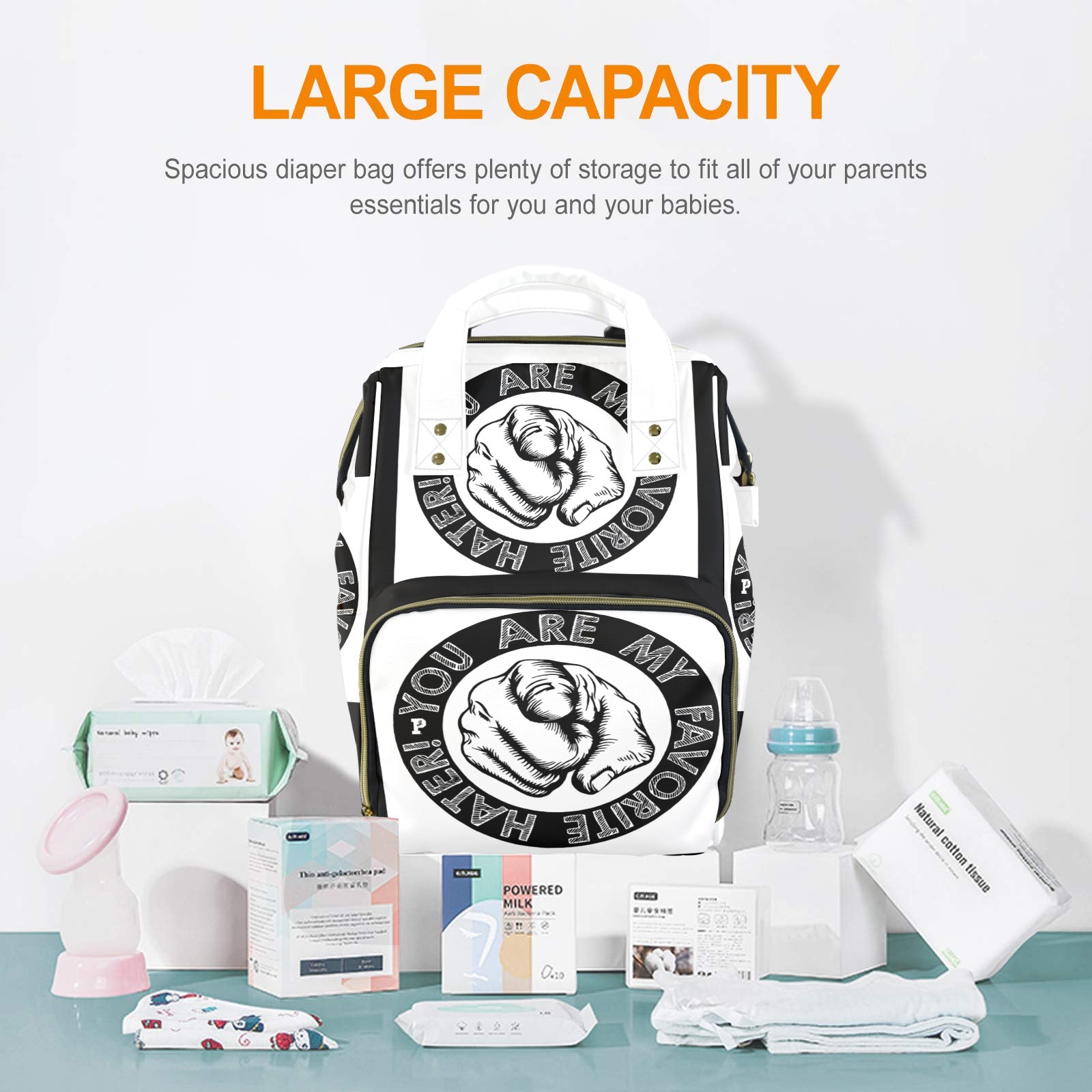 Copy of Copy of Copy of Copy of Joe Peezy Wear LLC (11) Multi-Function Diaper Bag-New (Model 1688)