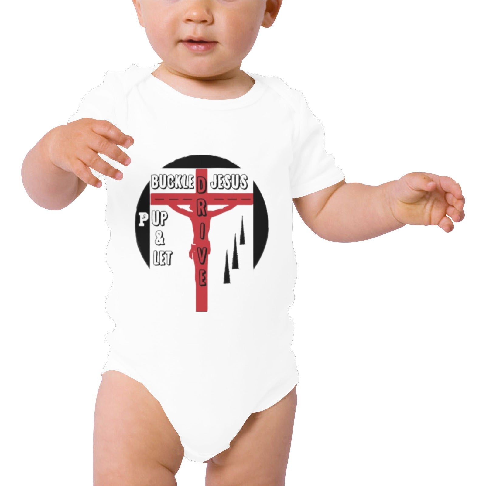 Joe Peezy Wear LLC (BKLUP) Baby Short Sleeve One Piece (Front Printing)