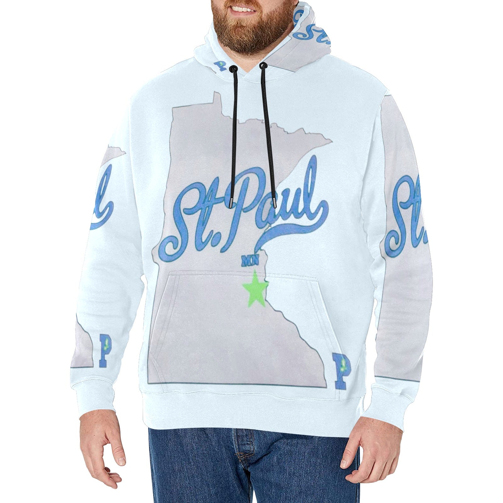 Copy of Copy of Copy of Copy of Joe Peezy Wear LLC (2) Men's Long Sleeve Fleece Hoodie (Model H55)