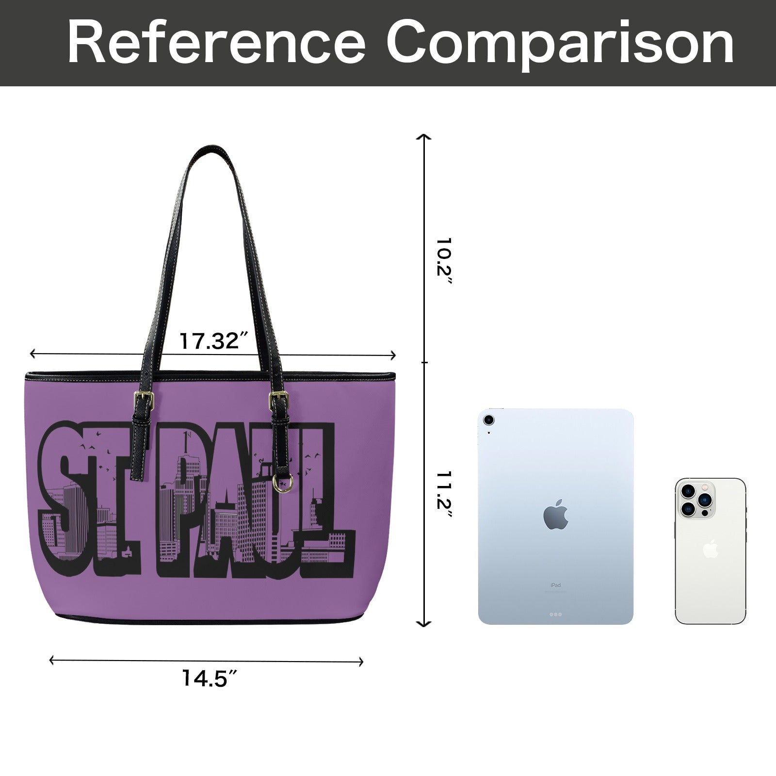 Copy of Copy of Copy of Copy of Joe Peezy Wear LLC (6) Leather Tote Bag-Large (Front&Back Printing) (1651)