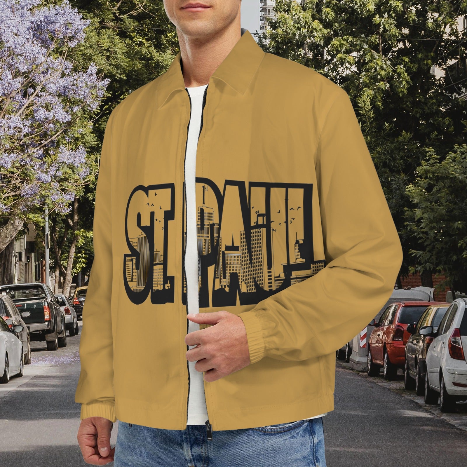 Joe Peezy Wear LLC (STP) Men's Turn-Down Collar Jacket (Model H68)