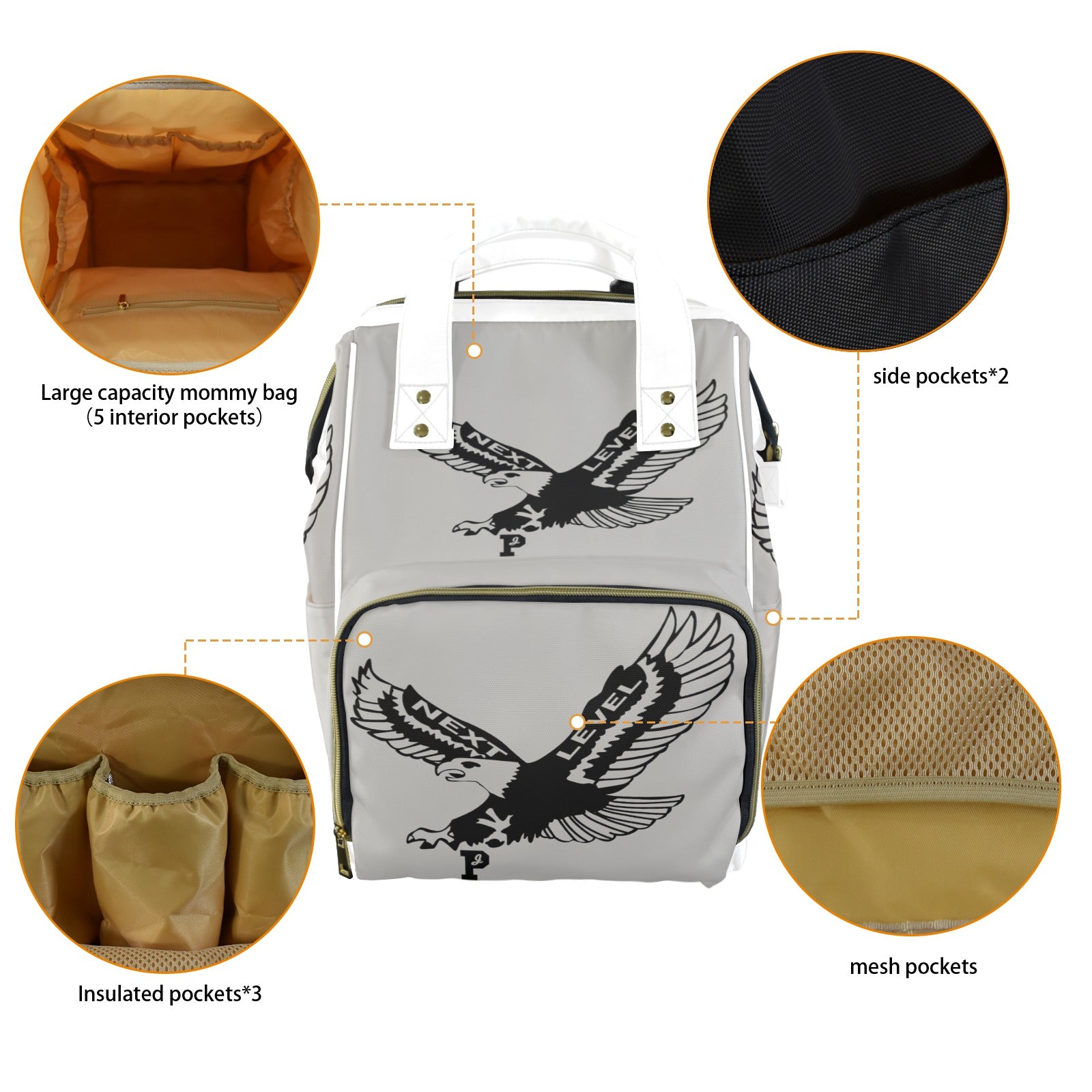 Copy of Copy of Copy of Copy of Joe Peezy Wear LLC (12) Multi-Function Diaper Bag-New (Model 1688)