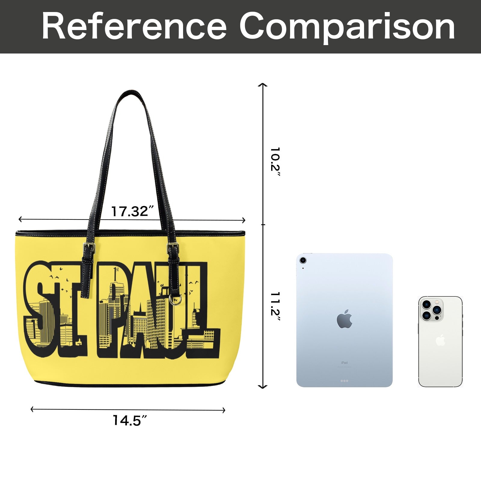 Copy of Copy of Copy of Copy of Joe Peezy Wear LLC (6) Leather Tote Bag-Large (Front&Back Printing) (1651)