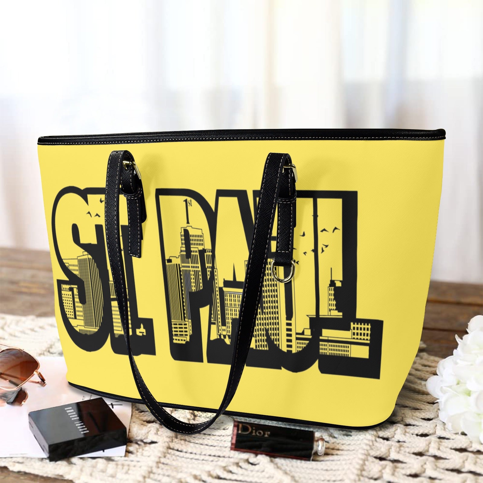 Copy of Copy of Copy of Copy of Joe Peezy Wear LLC (6) Leather Tote Bag-Large (Front&Back Printing) (1651)