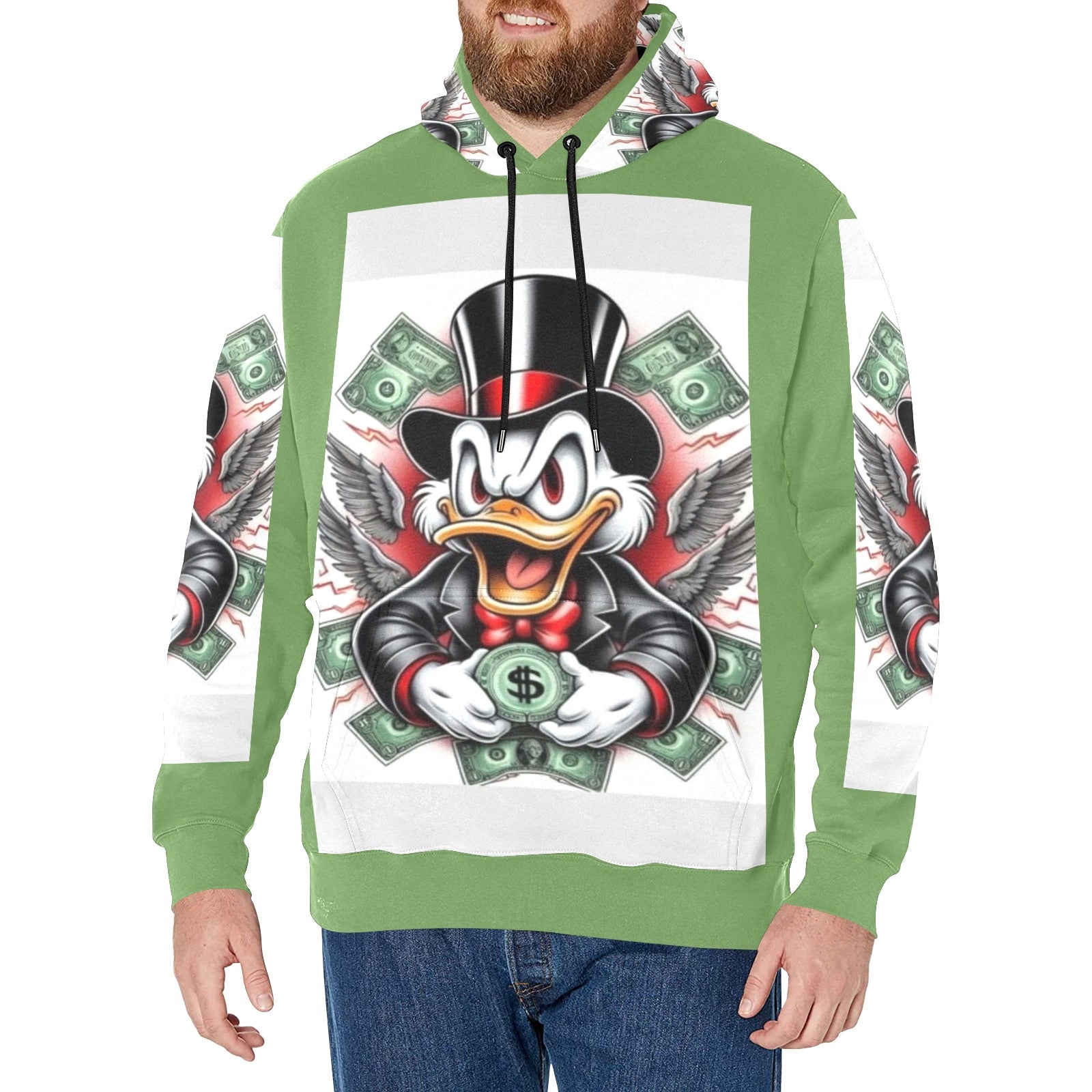 Copy of Copy of Copy of Copy of Joe Peezy Wear LLC (2) Men's Long Sleeve Fleece Hoodie (Model H55)