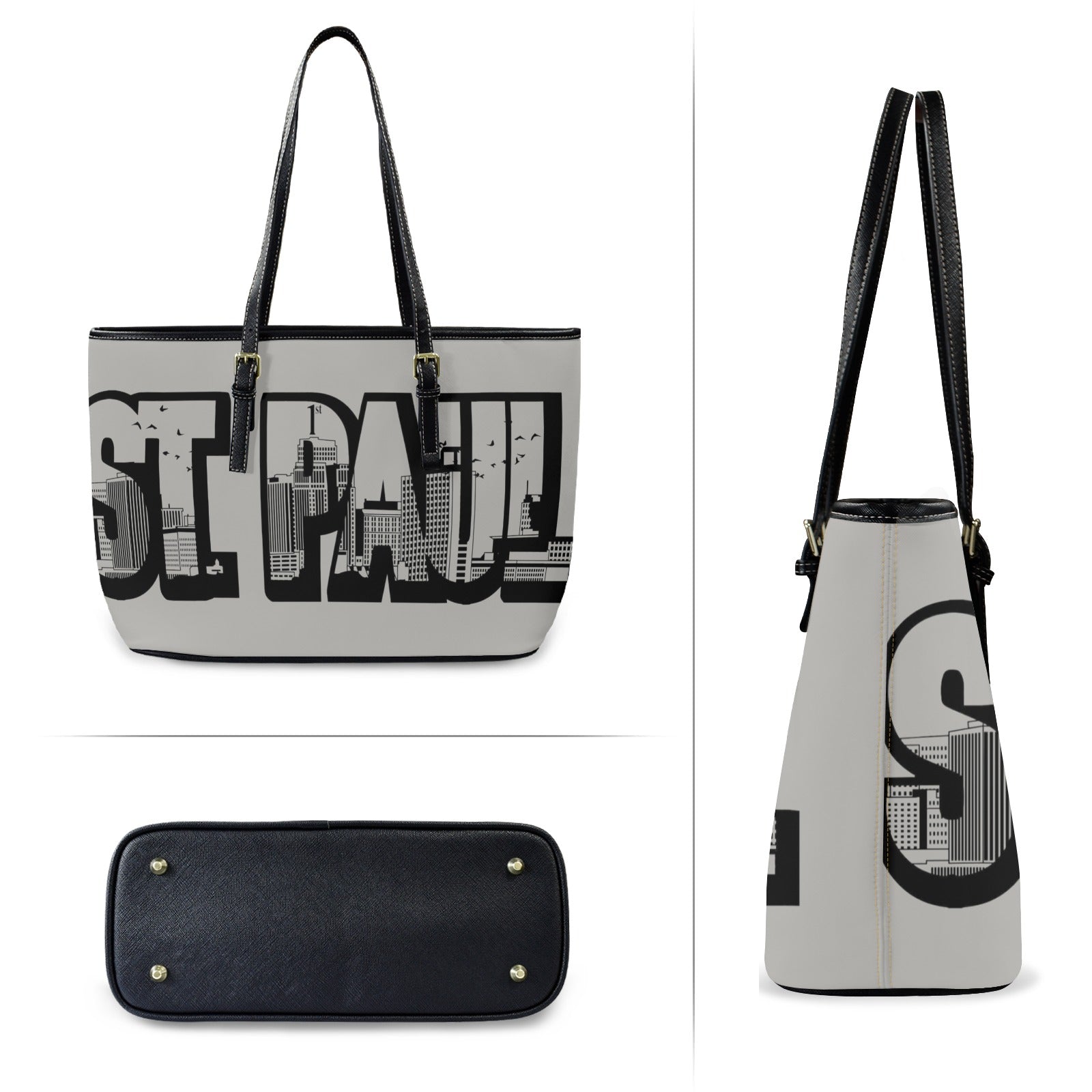 Copy of Copy of Copy of Copy of Joe Peezy Wear LLC (6) Leather Tote Bag-Large (Front&Back Printing) (1651)