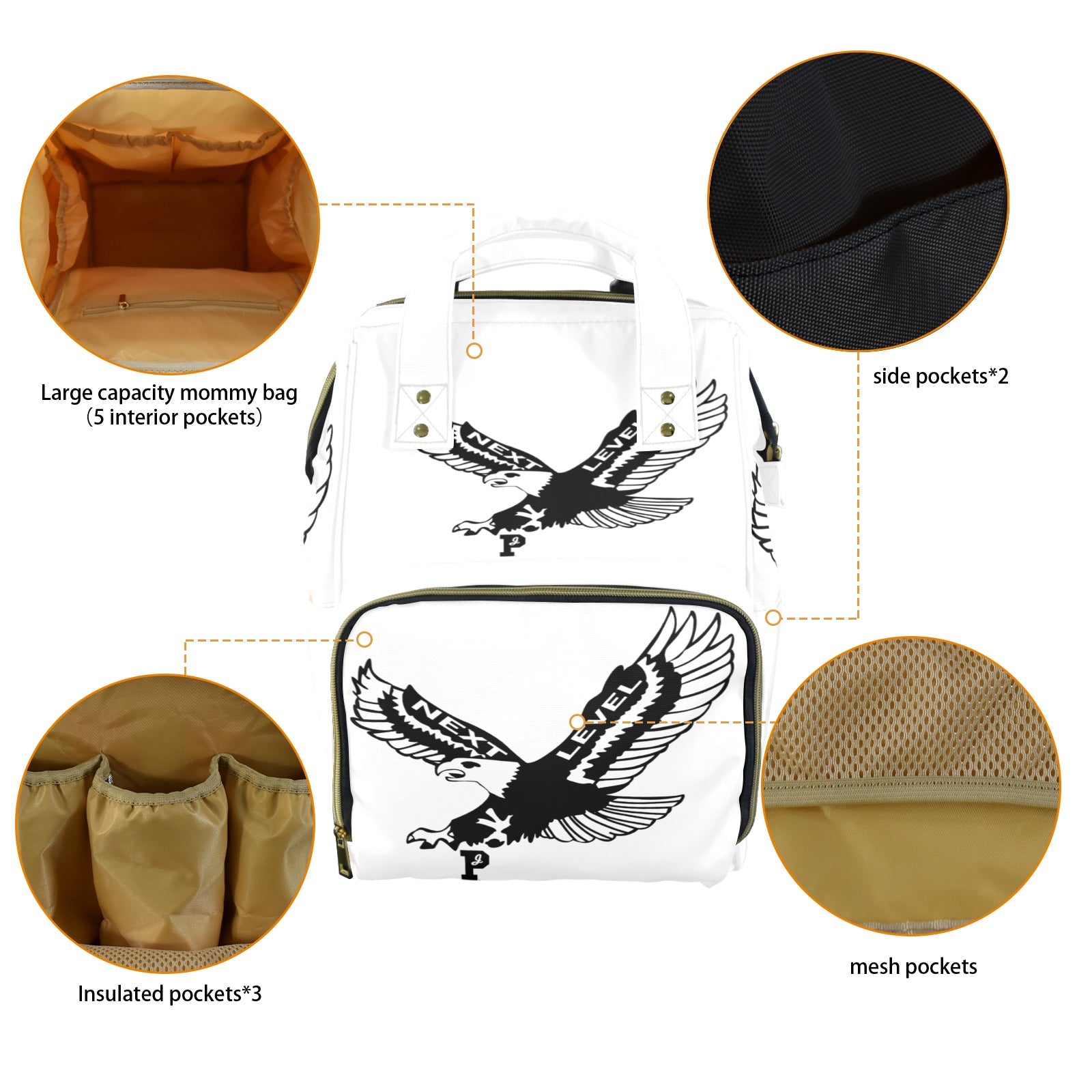 Copy of Copy of Copy of Copy of Joe Peezy Wear LLC (12) Multi-Function Diaper Bag-New (Model 1688)