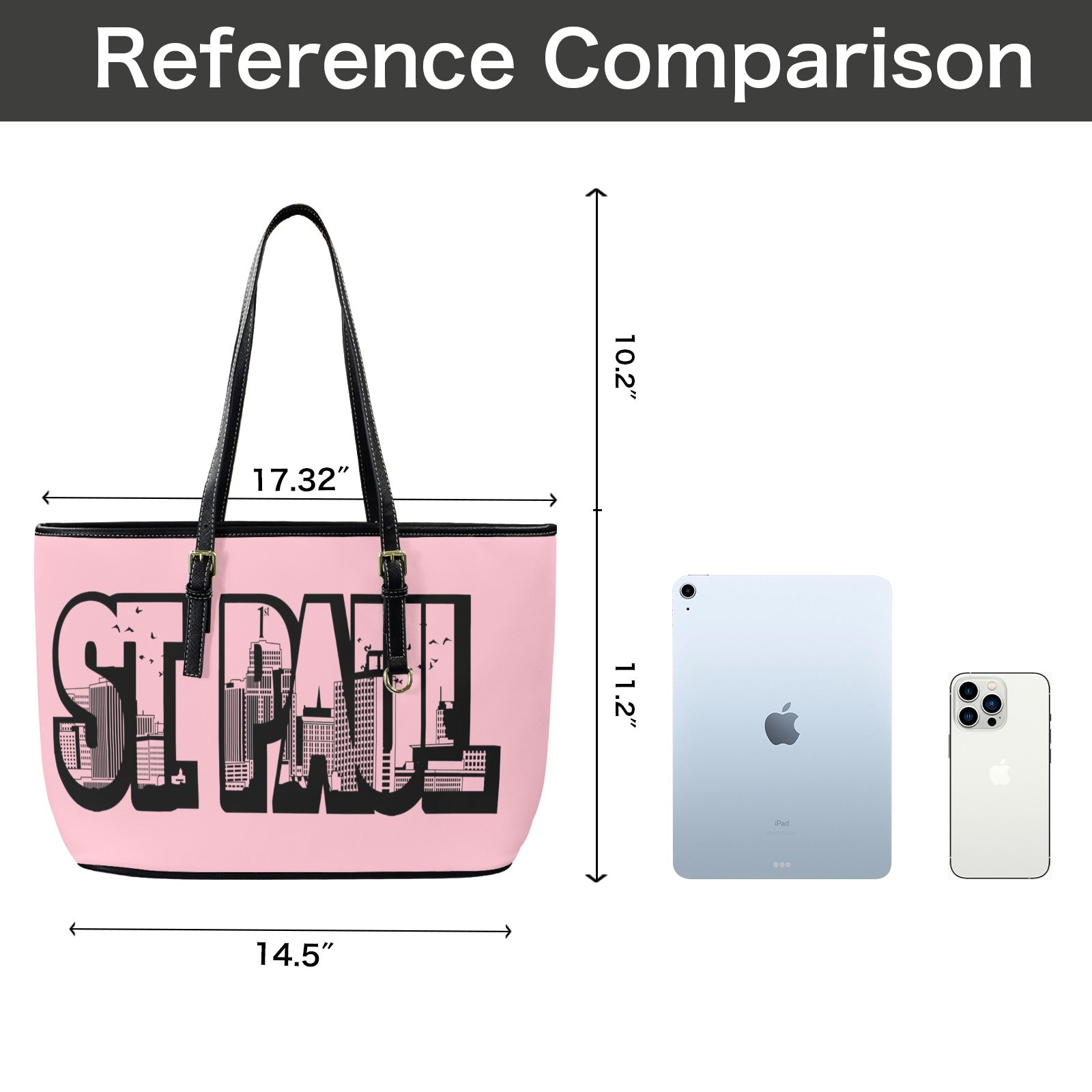 Copy of Copy of Copy of Copy of Joe Peezy Wear LLC (6) Leather Tote Bag-Large (Front&Back Printing) (1651)