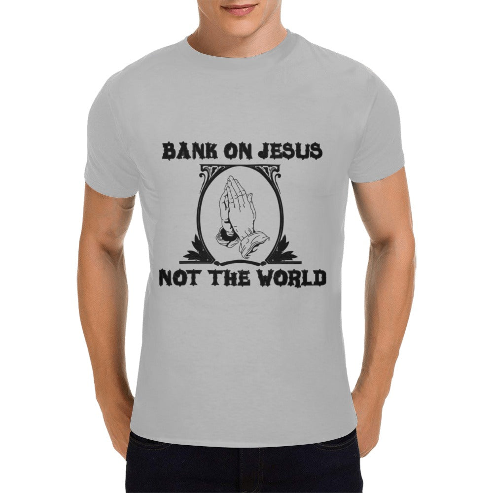 Joe Peezy Wear LLC (BANK ON JESUS) Men's T-Shirt in USA Size (Front Printing Only)
