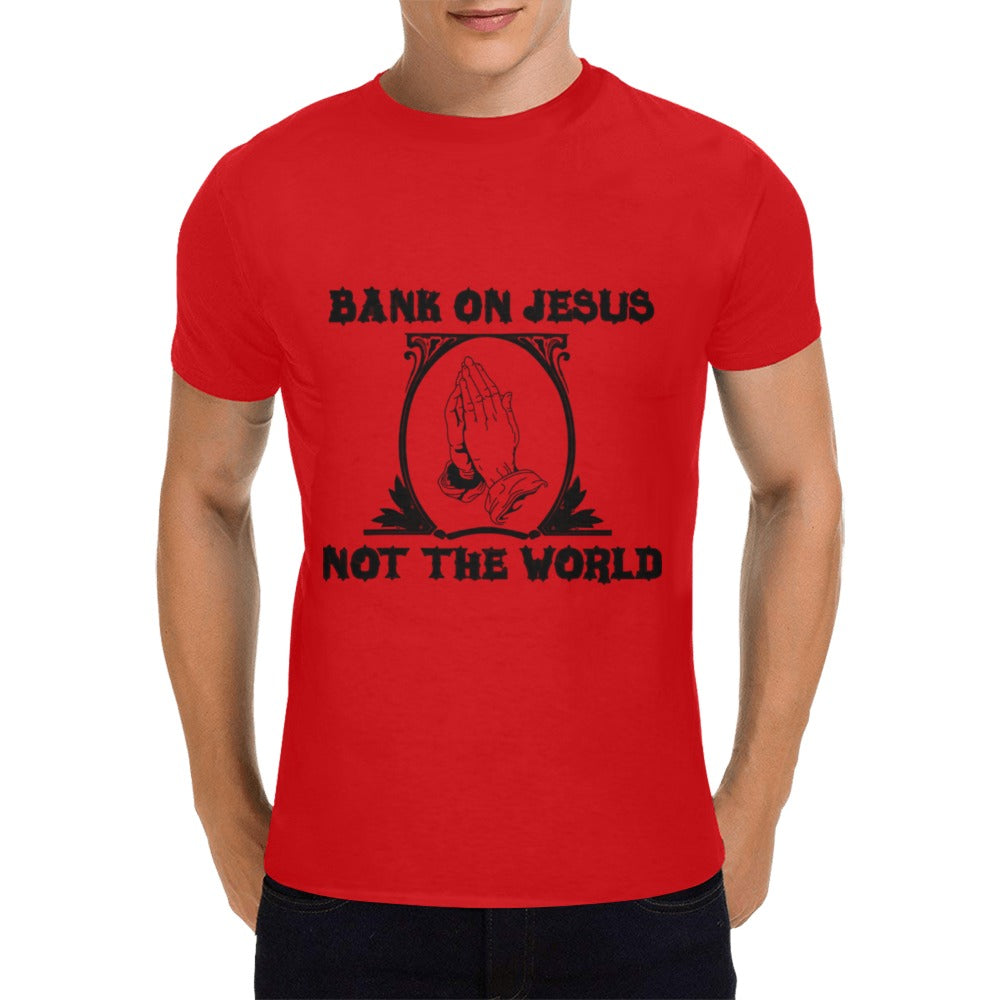 Joe Peezy Wear LLC (BANK ON JESUS) Men's T-Shirt in USA Size (Front Printing Only)