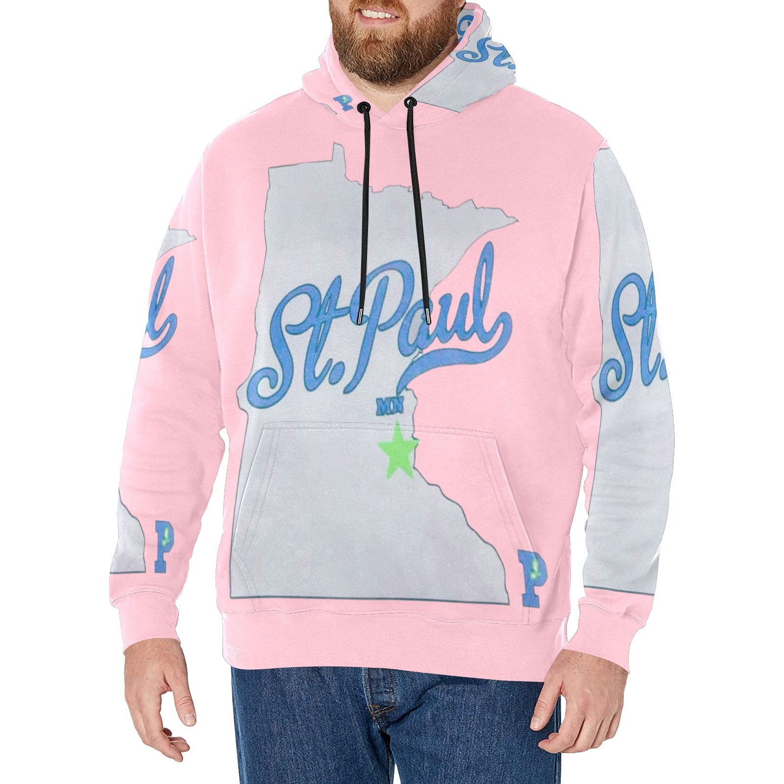 Copy of Copy of Copy of Copy of Joe Peezy Wear LLC (2) Men's Long Sleeve Fleece Hoodie (Model H55)
