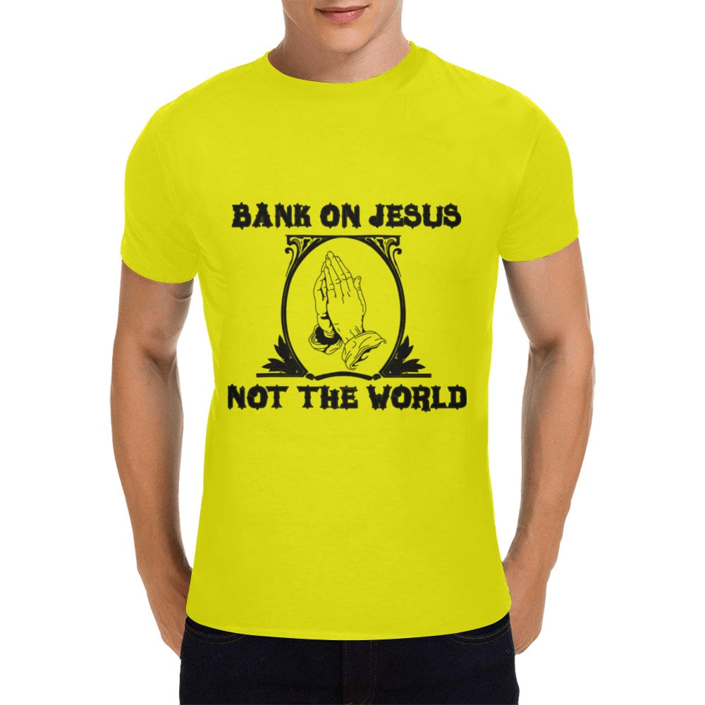 Joe Peezy Wear LLC (BANK ON JESUS) Men's T-Shirt in USA Size (Front Printing Only)